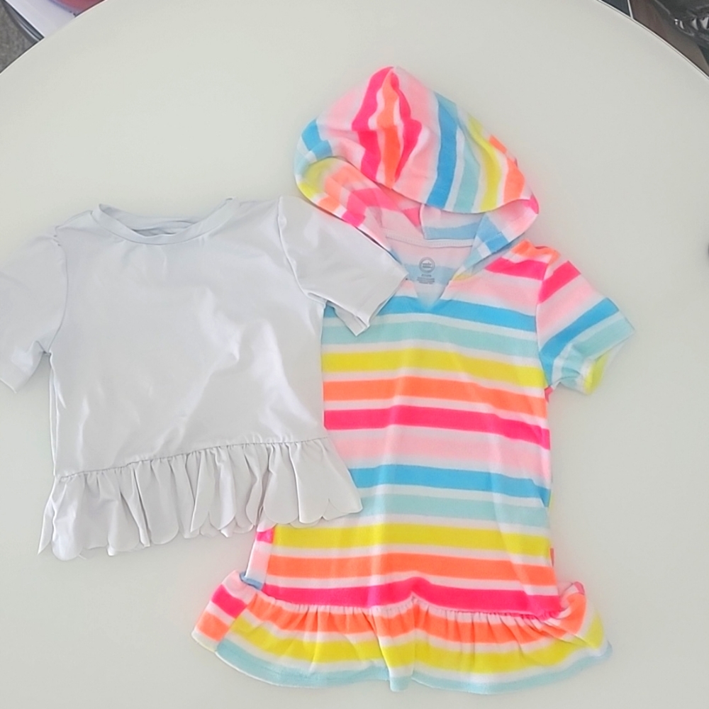 Wonder Nation rashguard and terrycloth swim  hoodie